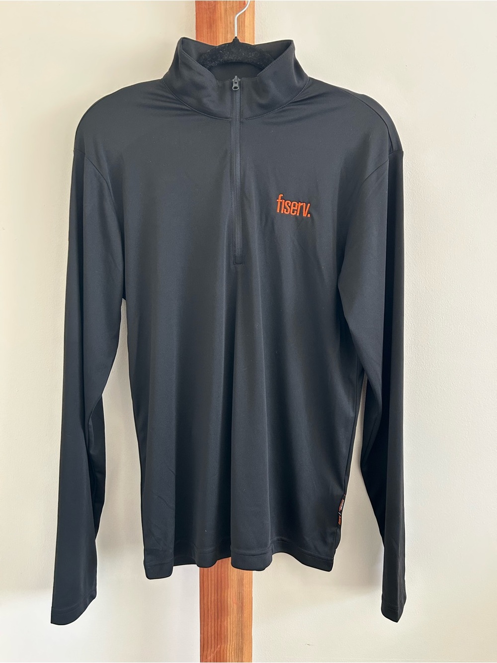 Men's Black Long-Sleeve Quarter-Zip Performance Top